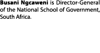 Busani Ngcaweni is Director General of the National School of Government, South Africa.