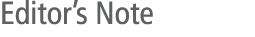 Editor&rsquo;s Note