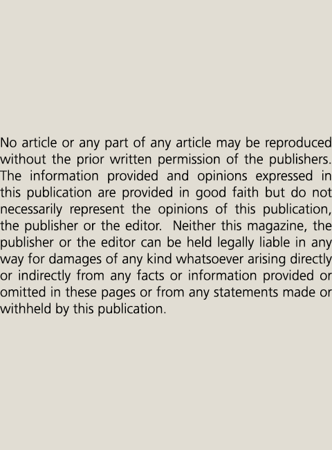 No article or any part of any article may be reproduced without the prior written permission of the publishers. The i...