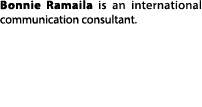 Bonnie Ramaila is an international communication consultant.