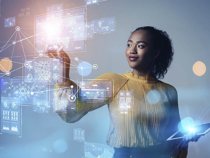 Digital transformation concept. System engineering. Binary code. Programming.