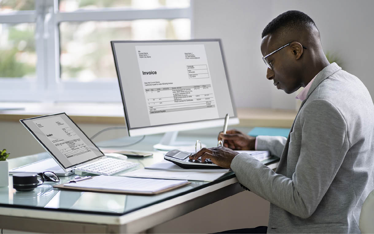 African American Tax Professional Male With E Invoice