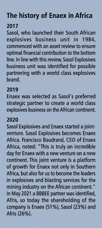 The history of Enaex in Africa 2017 Sasol, who launched their South African explosives business unit in 1984, commenc...