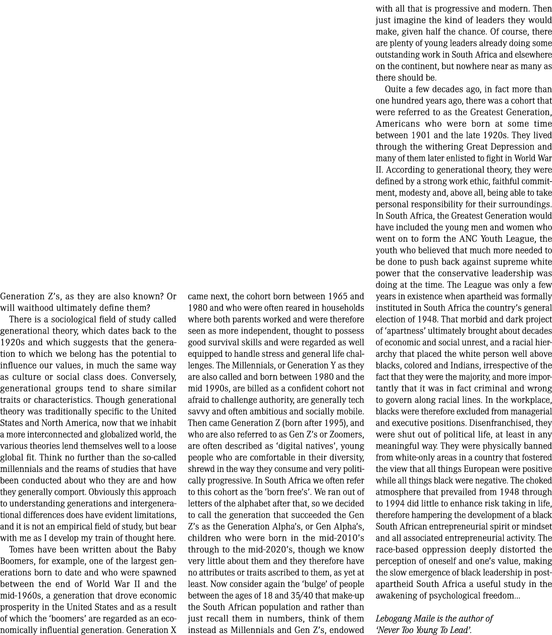 Generation Z’s, as they are also known? Or will waithood ultimately define them? There is a sociological field of stu...