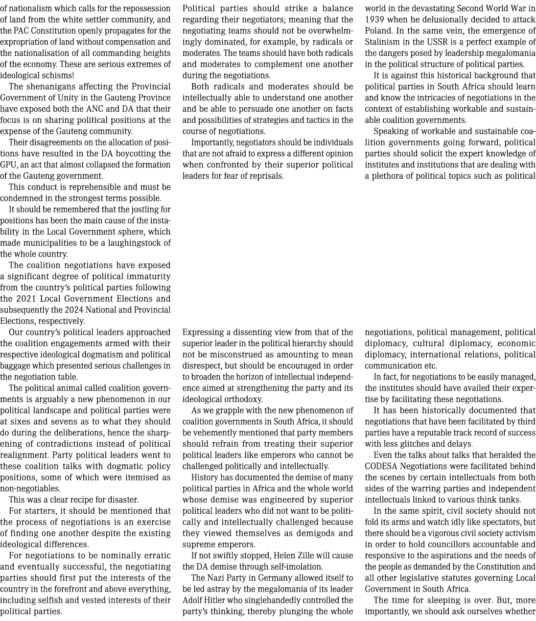of nationalism which calls for the repossession of land from the white settler community, and the PAC Constitution op...