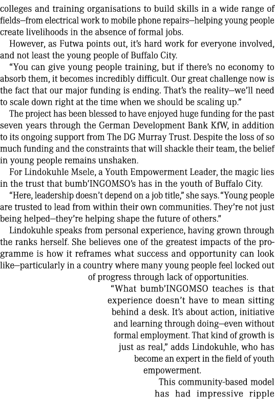 colleges and training organisations to build skills in a wide range of fields—from electrical work to mobile phone re...
