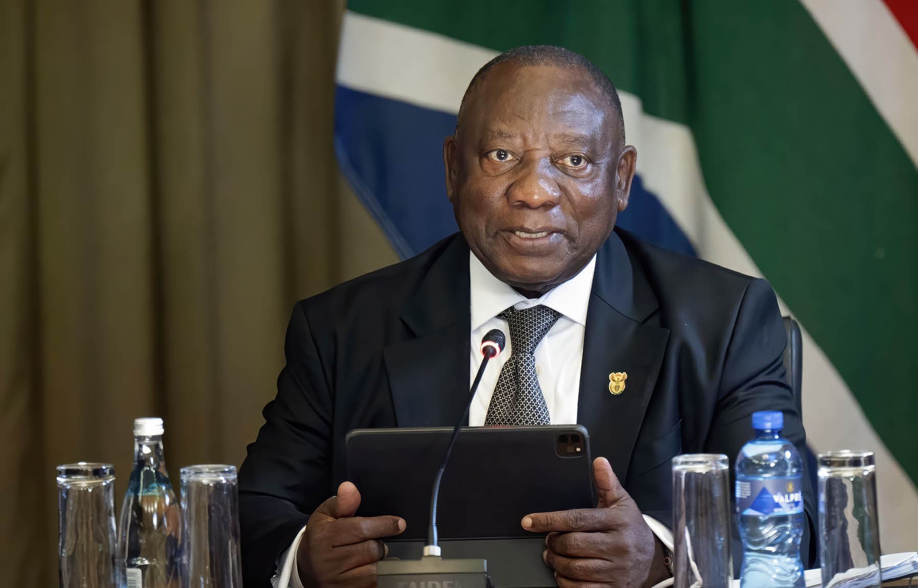 PRETORIA, SOUTH AFRICA JULY 11: President Cyril Ramaphosa speaks at the first National Dialogue meeting at Union Buildings on July 11, 2025 in Pretoria, South Africa. The initiative aims to foster unity in South Africa, find collective solutions to the country's multifaceted challenges and restore the country to the path of transformation, development and progress. (Photo by Deaan Vivier/Beeld/ Gallo Images via Getty Images)