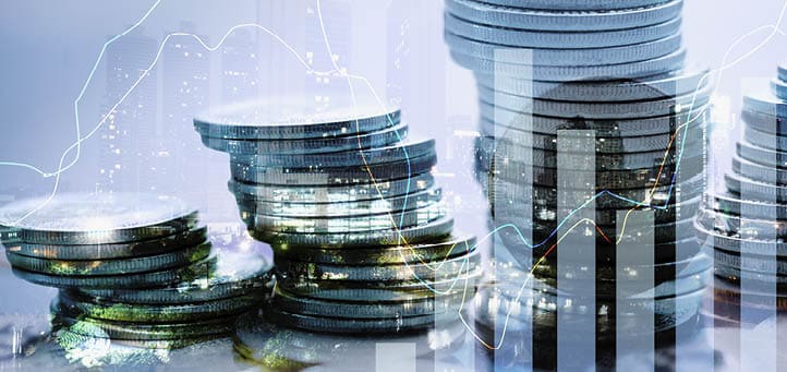 Stock market financial exchange and Trading graph technology concept