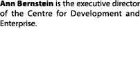 Ann Bernstein is the executive director of the Centre for Development and Enterprise  
