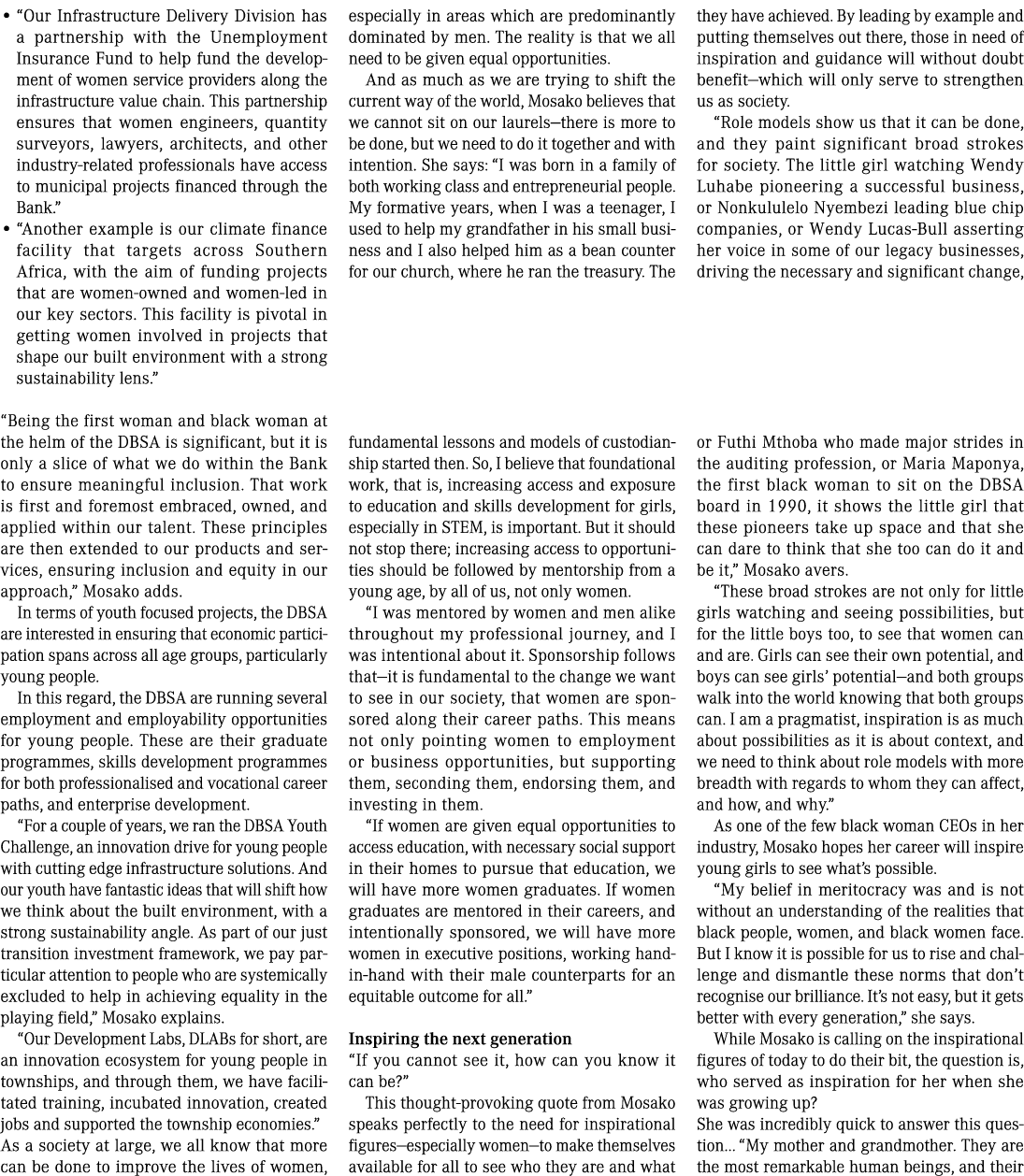    Our Infrastructure Delivery Division has a partnership with the Unemployment Insurance Fund to help fund the devel   
