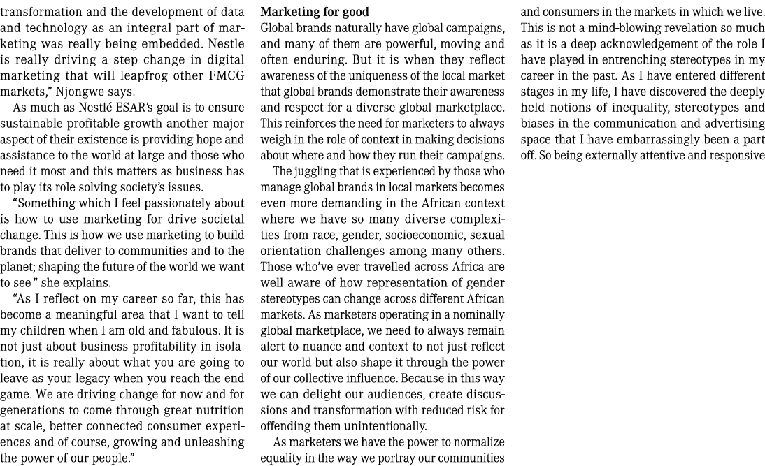 transformation and the development of data and technology as an integral part of marketing was really being embedded    