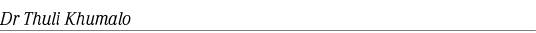 Dr Thuli Khumalo