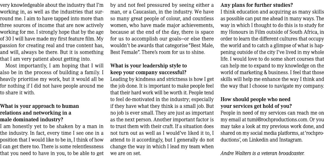 very knowledgeable about the industry that I’m working in, as well as the industries that surround me. I aim to have ...