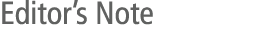 Editor&rsquo;s Note
