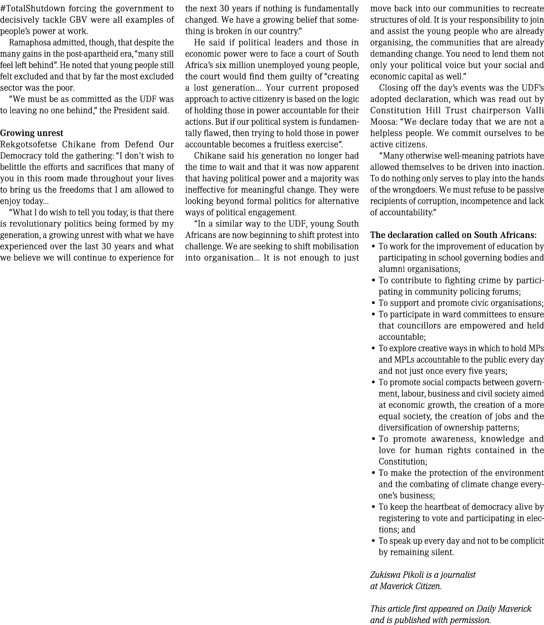 #TotalShutdown forcing the government to decisively tackle GBV were all examples of people’s power at work. Ramaphosa...
