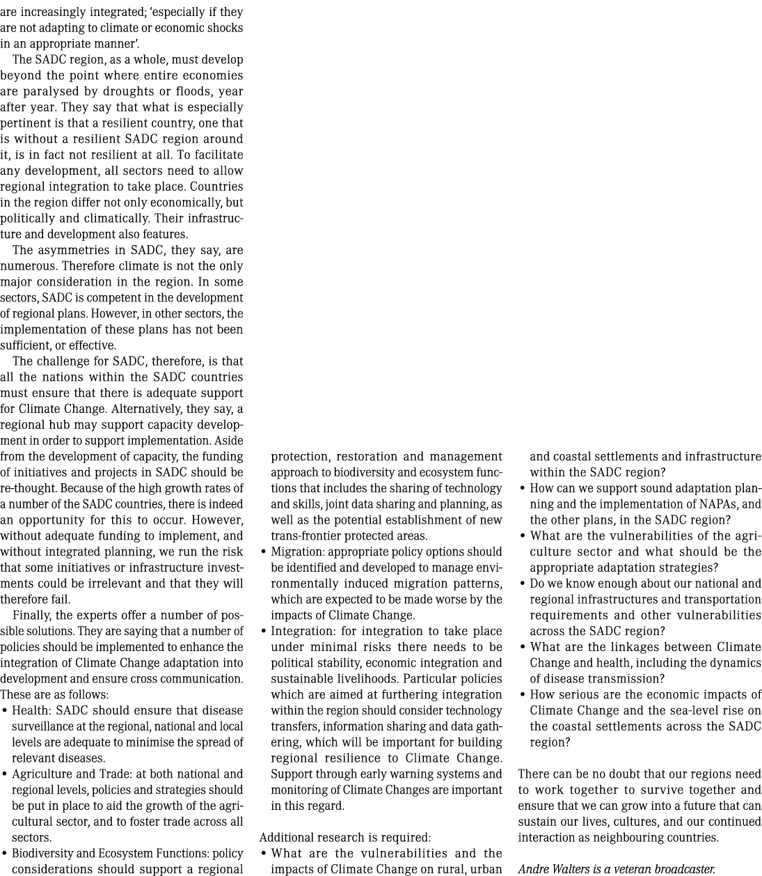 are increasingly integrated; ‘especially if they are not adapting to climate or economic shocks in an appropriate man...