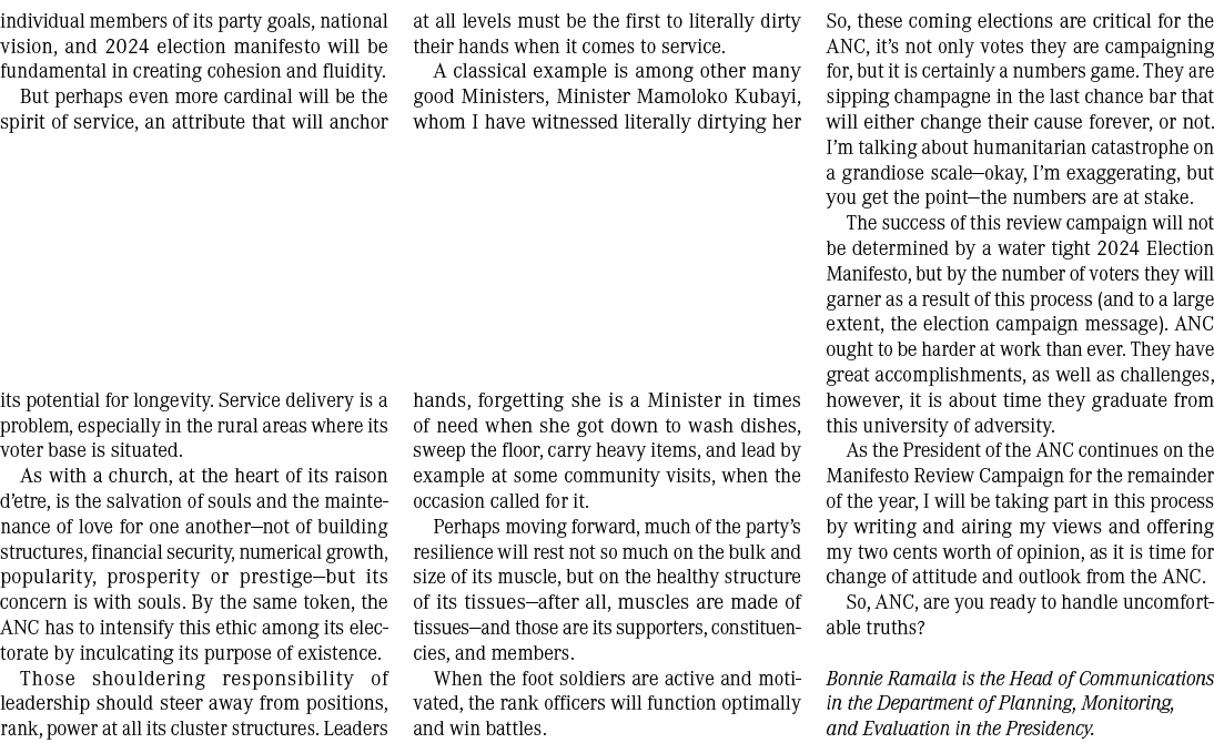 individual members of its party goals, national vision, and 2024 election manifesto will be fundamental in creating c...