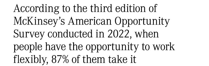According to the third edition of McKinsey’s American Opportunity Survey conducted in 2022, when people have the oppo...