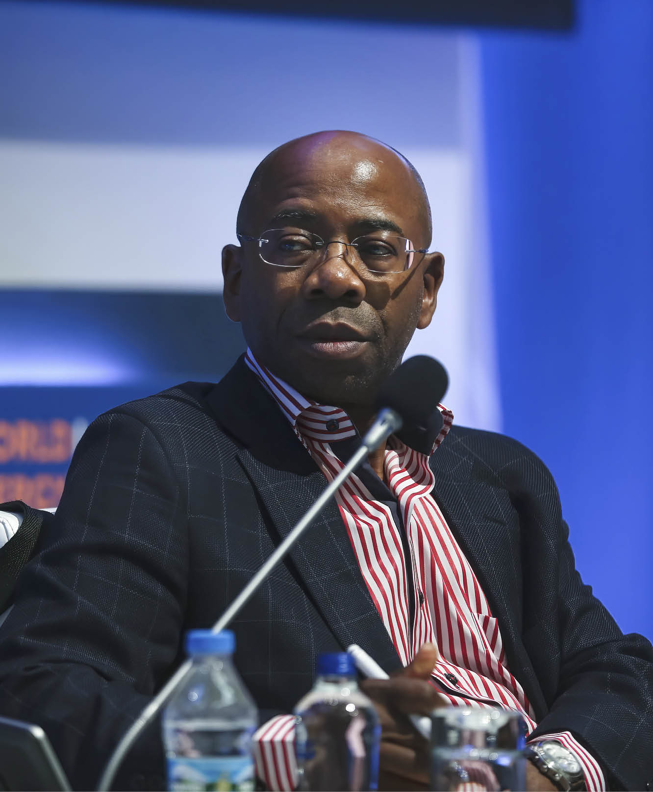 ISTANBUL, TURKEY - OCTOBER 11: World Energy Council Africa Vice Chairman Bonang Mohale speaks during a session titled “Hidrocarbon Frontiers: What is the next game changer?" as part of the 23rd World Energy Congress at Istanbul Congress Center in Istanbul, Turkey on October 11, 2016. (Photo by Sebnem Coskun/Anadolu Agency/Getty Images)