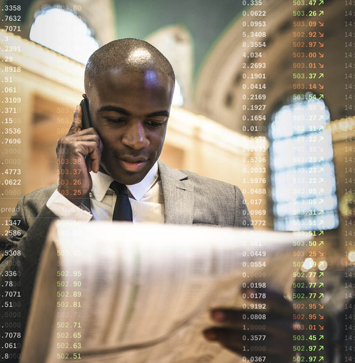 man working in the stock exchange