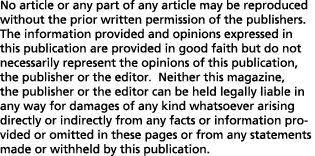 No article or any part of any article may be reproduced without the prior written permission of the publishers. The i...