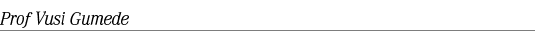 Prof Vusi Gumede