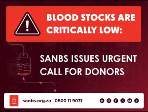 SANBS warns of falling blood stocks as supply comes under pressure
